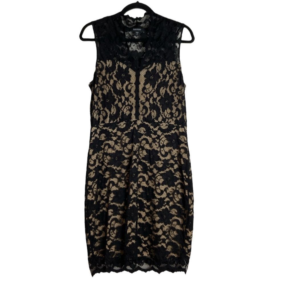 Karen Kane Black and Nude Lace Dress